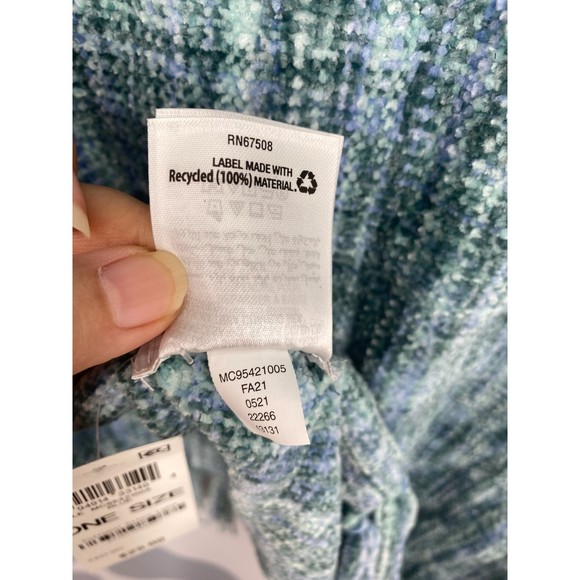 Charter Club NWT Space Dye Chenille Wrap Scarf Fringe Tassles Blue One Size New - Picture 10 of 11